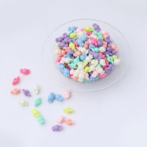 150pcs Opaque Acrylic Candy Beads for Jewelry Making - 10mm