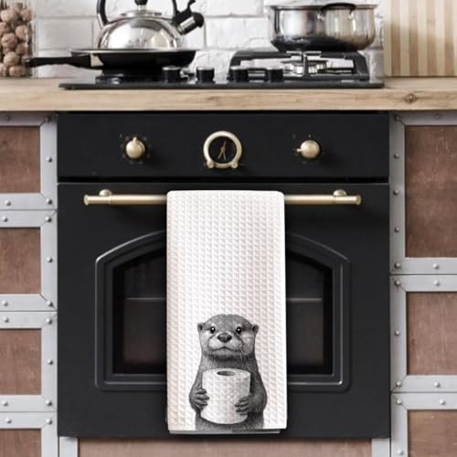 Cute Otter Hand Towels - Funny Kitchen & Bathroom Decor