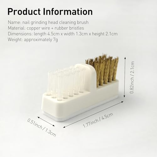 Nail Drill Bit Wire Cleaner Brush Set - 5-Piece Salon Manicure Tool