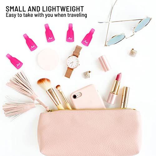 Ponjowl 10 Pcs Pink Gel Nail Polish Remover Soak Off Clips Reusable