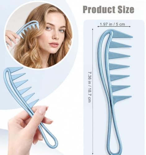 FRCTLNKG 4-Pack Wide Tooth Hair Combs Set for Detangling & Styling