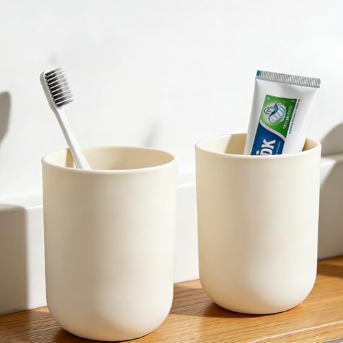 Vornetil 2-Pack Reusable Toothbrush Holders - 13.5oz Plastic Cups