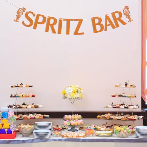 Spritz Bar Banner - Glitter Orange Citrus Party Decor