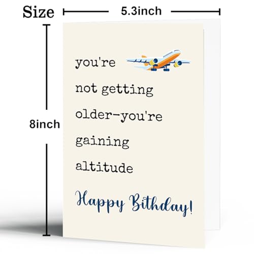 Airplane Travel Birthday Card for Pilots & Travelers - Humorous Design