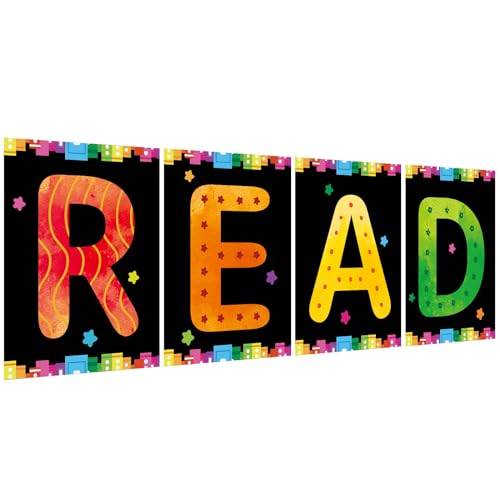 COCHIE Reading Posters Set of 4 - Classroom Decor for Kids