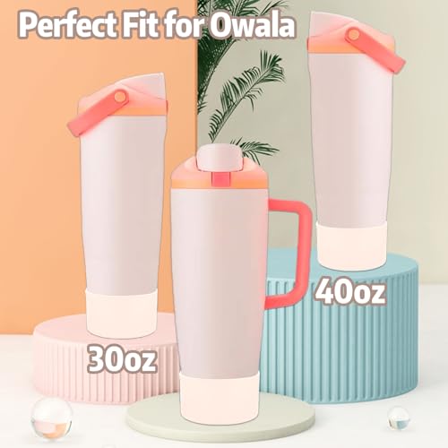 2-Pack Protective Silicone Boots for Owala 30oz & 40oz FreeSip Sway Bottles & Tumblers?High-Quality, Easy-Remove Large Opening, Stability & Scratch Protection (Light Pink)