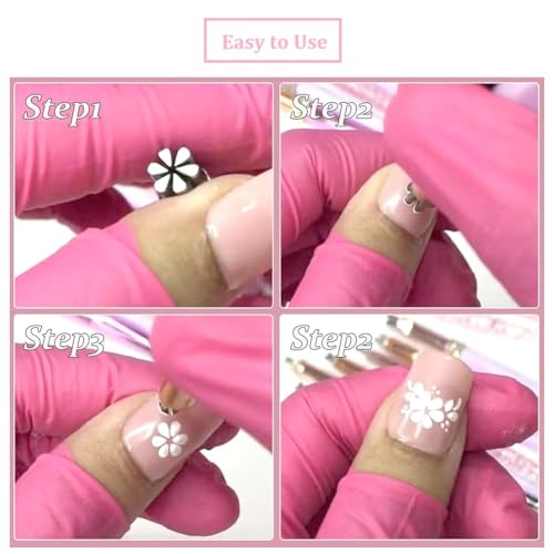 Darfooper 4-Piece Nail Art Stamp Pen Set with Patterns for DIY Manicures