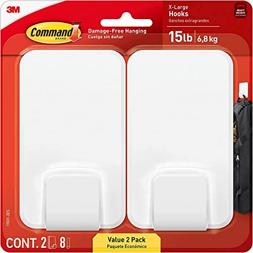 Command 15 Lb XL Heavyweight Wall Hook - Damage-Free Adhesive Hanging Hooks
