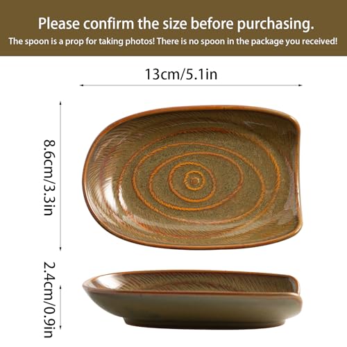 Brown Ceramic Spoon Rest for Kitchen Counter & Stove Top
