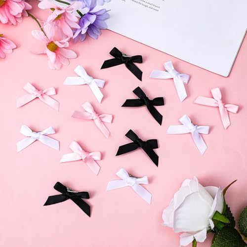 30 Pcs Mini Satin Bow Hair Clips Y2K Hair Accessories for Women Girls