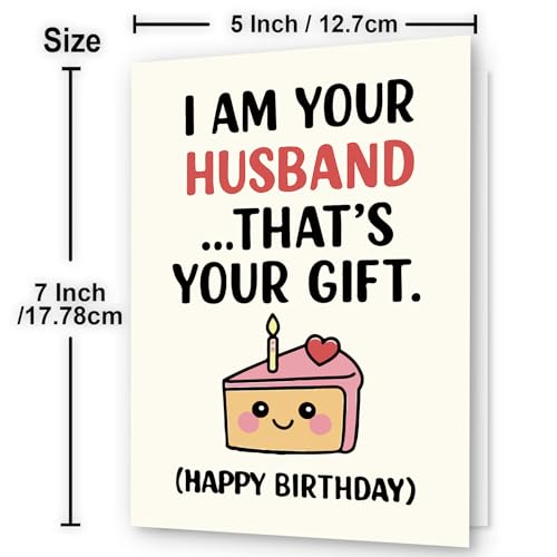 Funny Birthday Card for Wife | Luxurious Silk Finish | 7x5in