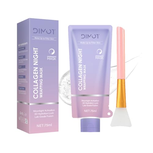 Collagen Night Wrapping Mask Peel-Off Face Mask with Jelly Brush 2.54 fl.oz