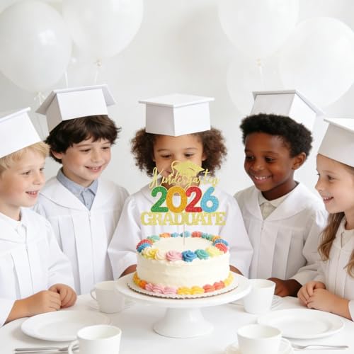 2026 Kindergarten Graduation Cake Topper - Gold Decoration