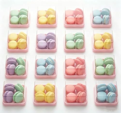 50 Pack Mini Cupcake Boxes, Clear Plastic Individual Dessert Containers
