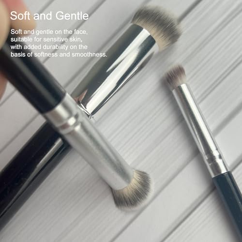 Jaasuee 3-Piece Foundation Contour and Concealer Makeup Brush Set