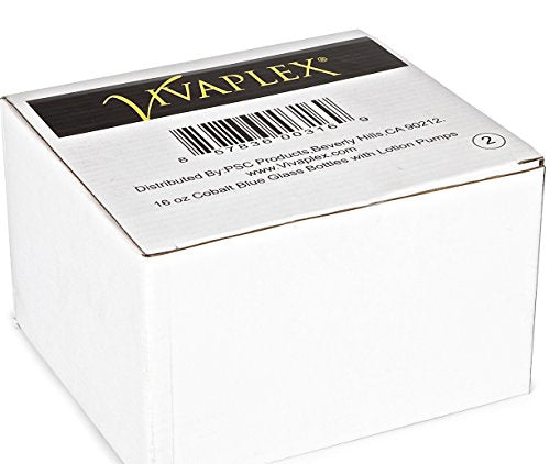 Vivaplex 16 oz Cobalt Blue Glass Bottles with Black Lotion Pumps - 2 Pack