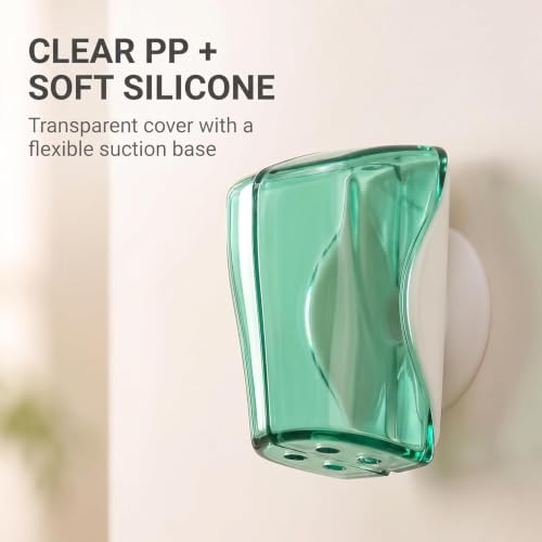 3-Pack Travel Toothbrush Head Covers with Suction Cup - Bathroom Wall Mount & Portable