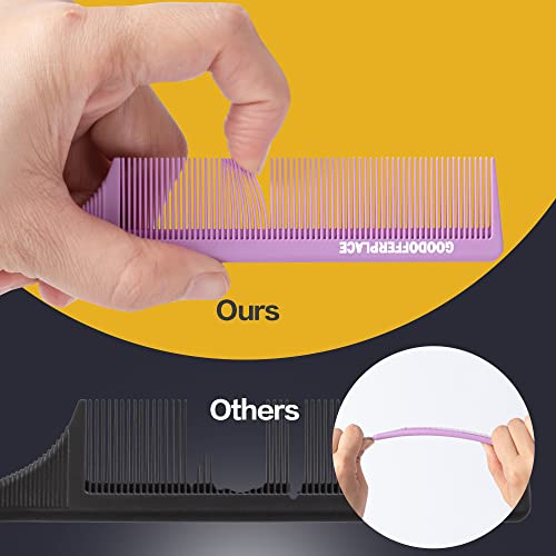 Rat Tail Combs 3-Pack with Metal Pick for Braiding and Parting