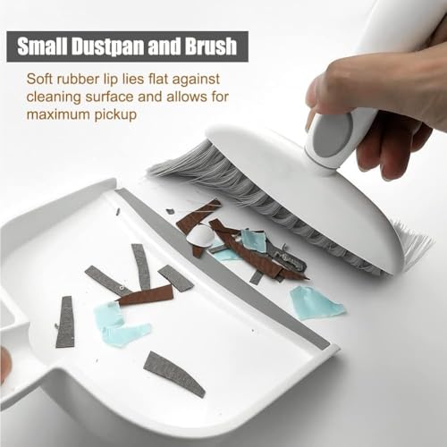 WDDBHSKN 1pcs Small Dustpan & Brush Set for Cat Litter & Kitchen Crumbs, Compact Hand Broom for Desk & RV