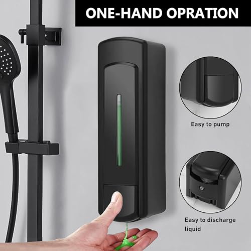 Black Wall Mounted Soap Dispenser - 350ml Durable ABS Plastic