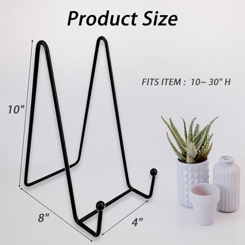 SEUNGCH 5 Pack 10 Inch Metal Plate Display Stands Bracket Holders - Modern Minimalist Design