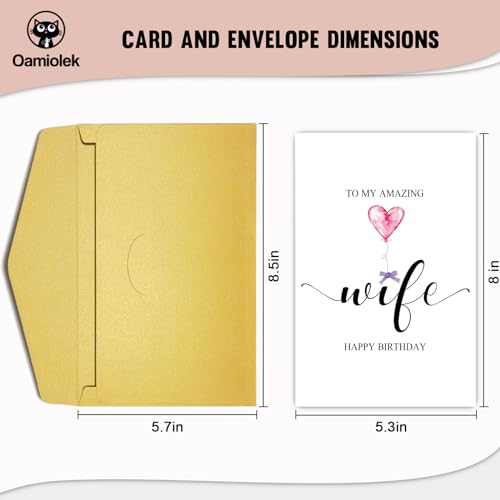 Elegant Birthday Card for Wife - Cute & Heartfelt Design