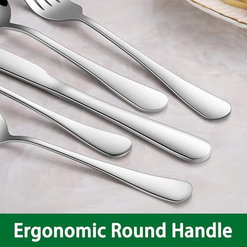 Dehov 8-Inch Stainless Steel Dinner Forks - Silver, Set of 8