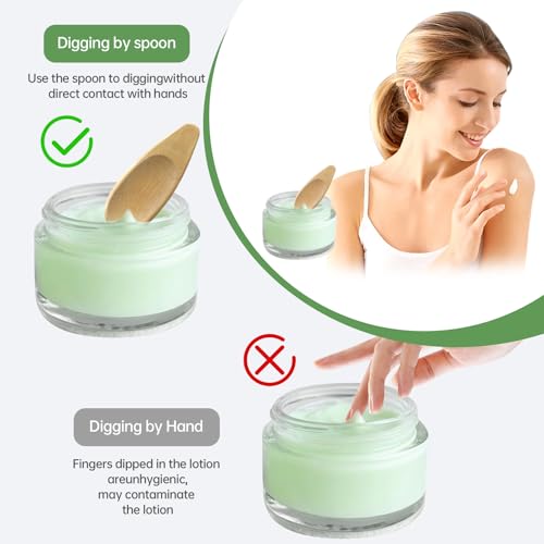 QVEEQ 2Pcs Bamboo Deodorant Cream Applicator - Double-Headed Skincare Scoop