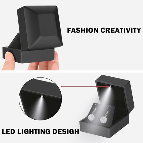 LED Earring Jewelry Gift Box with Light for Proposals & Engagements