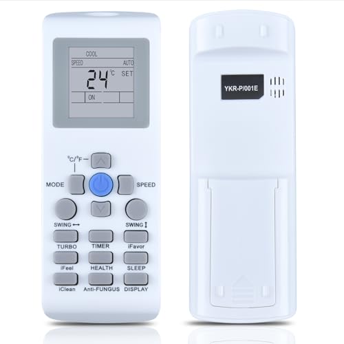 Replacement Remote Control for AUX/York Mini Split AC Models YKR-P/001E, YKR-P/002E, YKRP/002E, YKR-P/003E