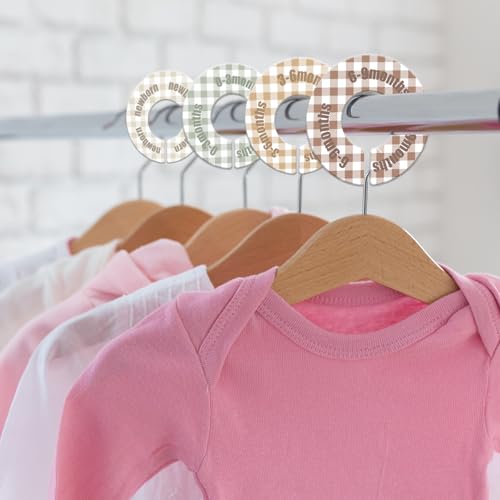 Baby Closet Dividers - 8-Piece Round Size Labels for 1.5" Rods