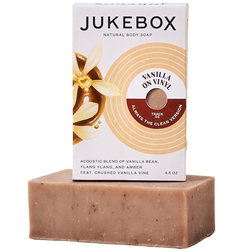 JUKEBOX Natural Bar Soap - Vanilla on Vinyl Body Soap, 5oz