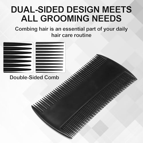 Qjaiune Double Sided Pocket Beard Comb 5-Pack - Fine & Wide Tooth