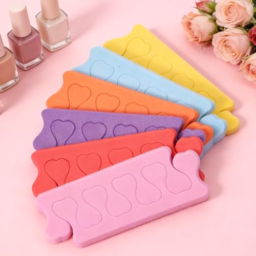 Pedicure Toe Separators - 24Pcs Soft Foam Heart Spacers for Nail Art