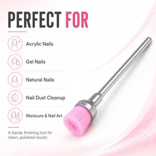 Tones Nail Drill Cleaning Brush Bit - Soft Nylon Electric File Tool