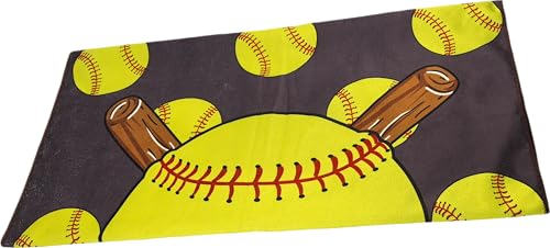 Softball Microfiber Beach Towel, Oversized 63"x31.5" Quick-Dry Pool Blanket