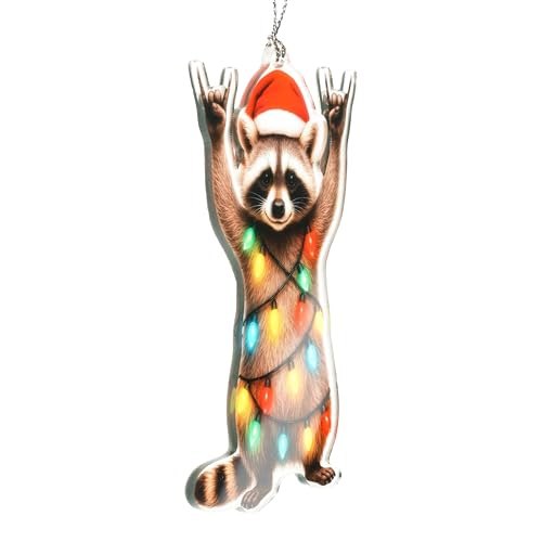Funny Raccoon Christmas Ornament Raccoon4 - Premium Hardwood Holiday Decor
