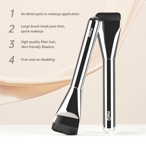 MSQ Flat Foundation Brush and Korean Makeup Spatula Brush for Liquid Foundation