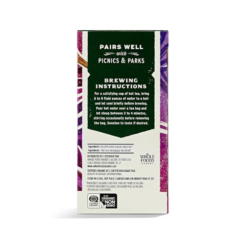 Organic Decaf Black Tea Bags - Whole Foods Market (Pack of 2, 20 CT)