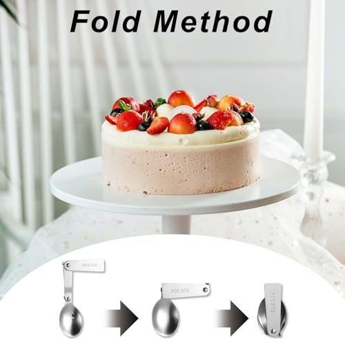 4PCS Foldable Spoon Fork, Stainless Steel Portable Folding Spoons Forks Set Spoon Replacement Metal Serving Spoons Foldable Utensils Fork Compatible with Lunch Box Food Jar for Outdoors Travel