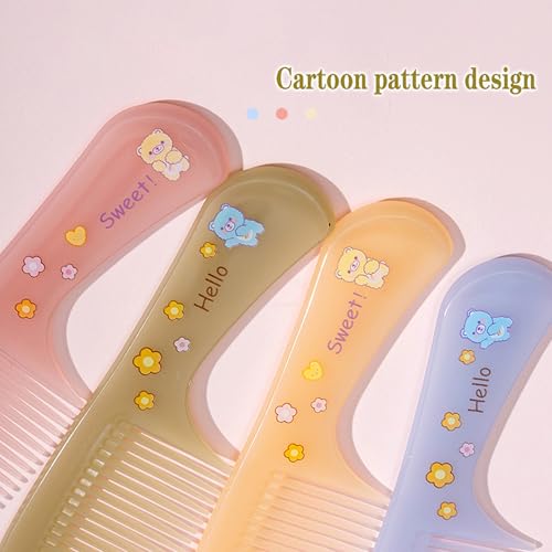 Jeletonp Mini Hair Comb Set - Cute Pink Fine Tooth and Rat Tail Combs