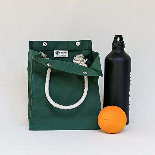 Simple Ecology Organic Canvas Lunch Sack - Black, 9.25x7.25x6 in., Reusable & Washable Eco-Friendly Tote
