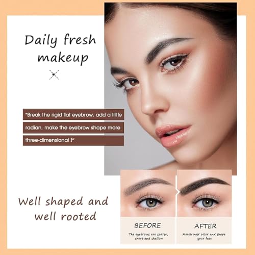 O'CHEAL Waterproof Black Eyebrow Pencil with Spoolie Brush