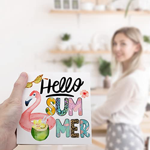 Hello Summer Wooden Box Decor - Motivational Desk Sign