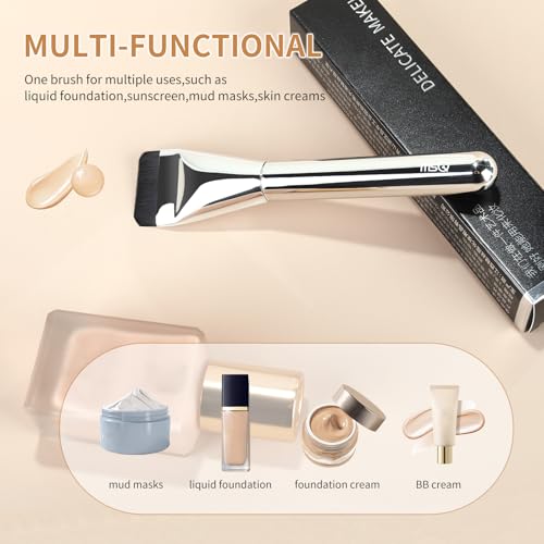MSQ Flat Foundation Brush and Korean Makeup Spatula Brush for Liquid Foundation