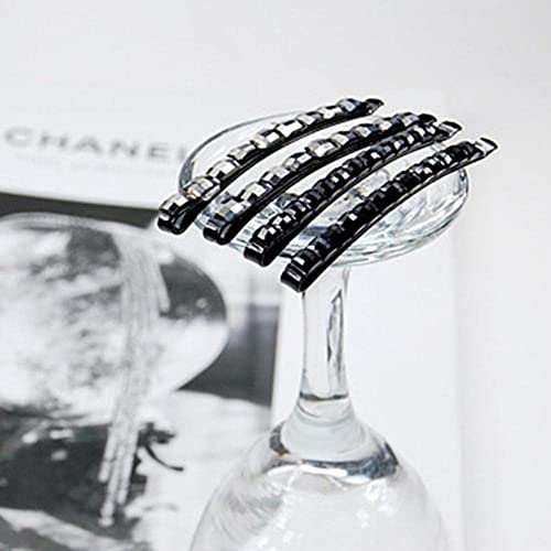 Black Rhinestone Hair Barrettes Crystal Diamond Bobby Pins 2-Pack