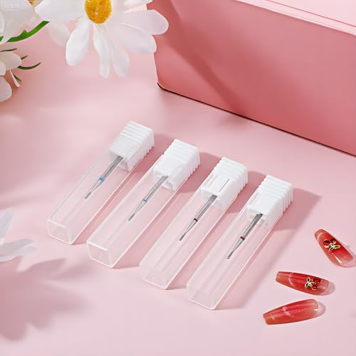 Bruislard 4-Piece Round Tapered Cuticle Nail Drill Bit Set 3/32" Shank