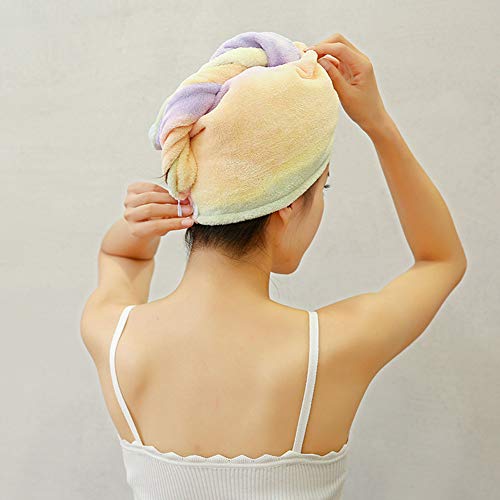 TYONMUJO Microfiber Hair Drying Turban Wrap - Multicolored Fast Dry Towel