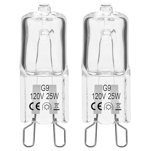 2 Pack G9 Bi-Pin Microwave Light Bulb for Whirlpool Ovens