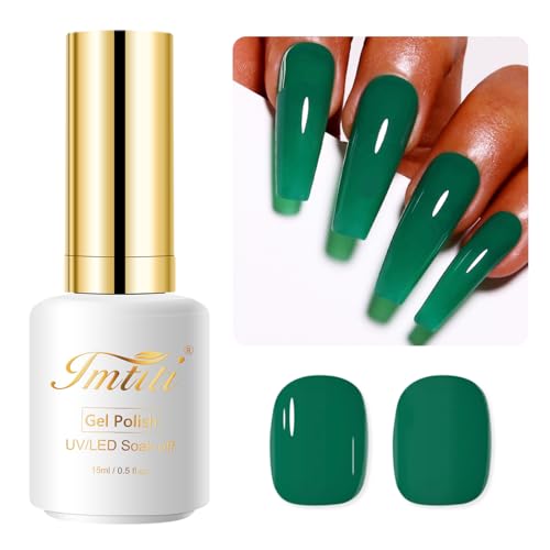 Imtiti Dark Emerald Green Gel Nail Polish 15ml UV LED Soak Off
